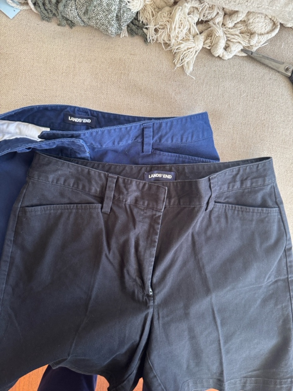Lands' End Women’s Chino Shorts Bundle in Black and Navy Size 10